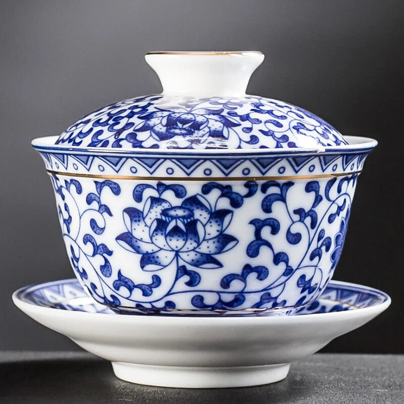 Jingdezhen blue and white porcelain tea bowl handmade ceramic teacup -