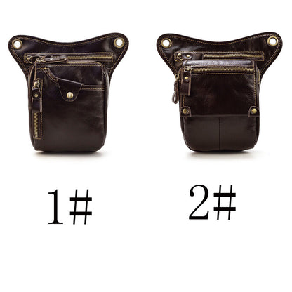 Motorcycle Outdoor Genuine Leather Drop Leg Bag Tactical Thigh Waist Fanny Pack