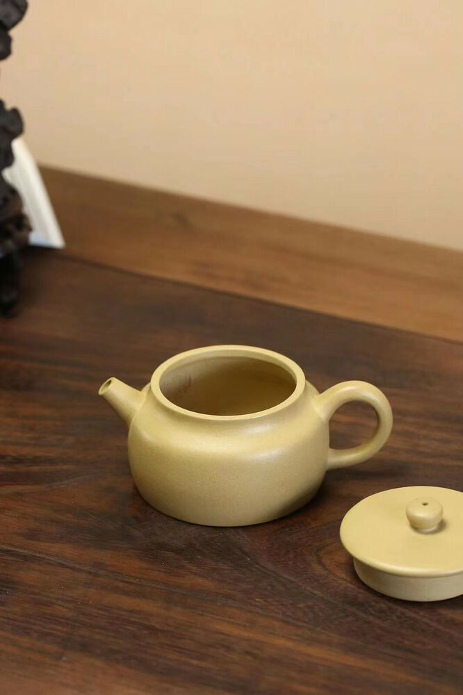 120cc chinese Yixing Handmade Zisha Green Clay Teapot SangBian GongFu Hu Tea Pot