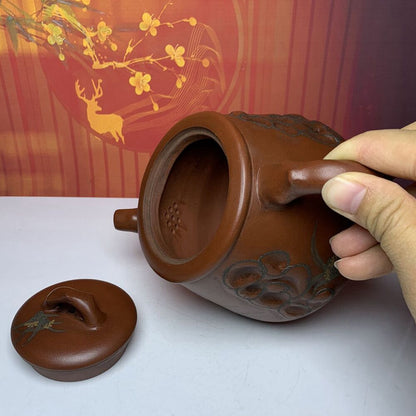 Vintage Chinese Yixing Purple Clay Teapot Zisha Ceremony Painted Nice Teaware