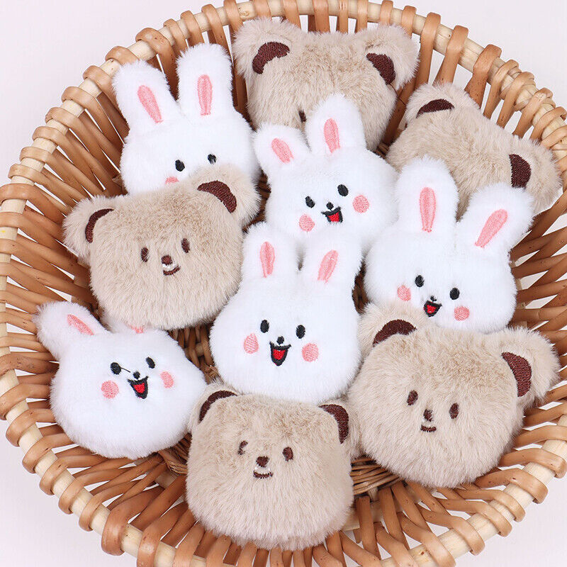 Nerdy Bear Happy Rabbit Cartoon Plush Doll Brooch Student School Bag Decoration