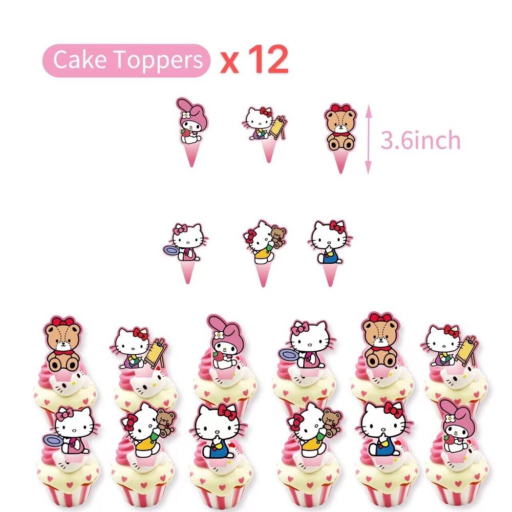 Hello Kitty Birthday Party Supplies Balloons Cake Top Banner Decorations Set