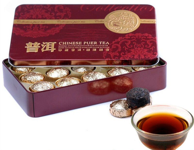 Black Tea 15 Pcs Gift Packing Cooked Pu Er Tea Pu-erh Tea Tin Box Ripe Pu'er Tea