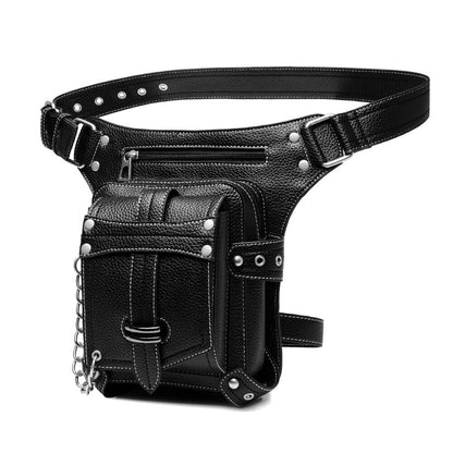 Lady's Leather Leg Drop Belt Bag Punk Rock Motorcycle Thigh Hip Waist Fanny Pack