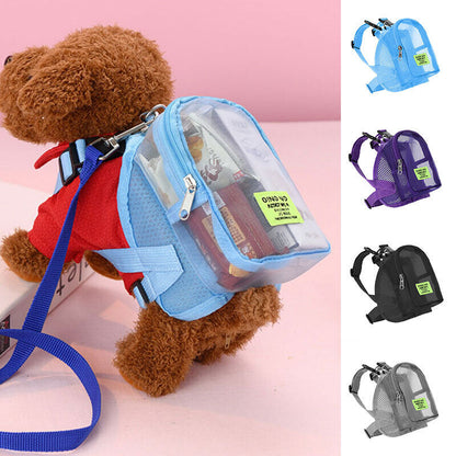 Pet Backpack Dog Backpack Storage Bag Transparent Traction Bag Backpack Portable