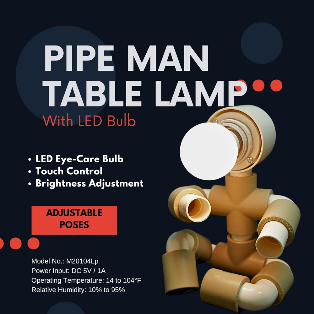 Decorative Industrial Table Lamp Smart Touch Control LED Light LED Bulb Included