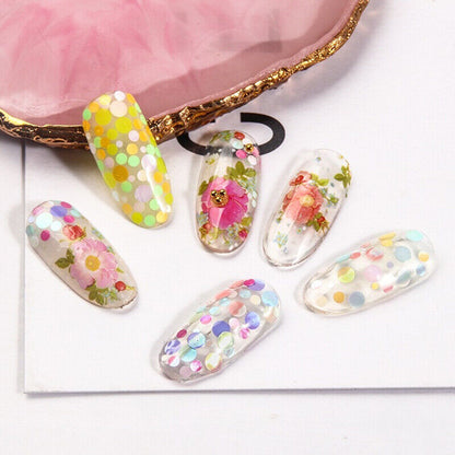 6 grids/bag Nail Art Sequins Colorful Nail Polish Flakes Foils For ManicurSE