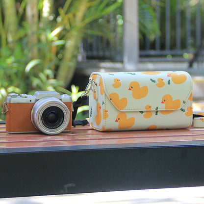Retro Faux Leather Camera Bag Case Crossbody Shoulder Bag For Sony ZVE10