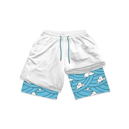 2 in 1 Itachi Quick Dry Short Anime Running Training Joggers Fitness Gym Sports