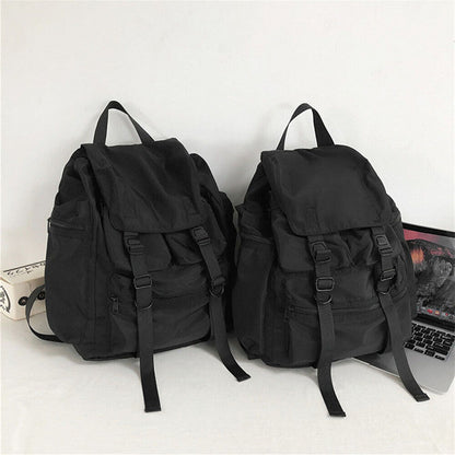 Shoulder Bag Waterproof Nylon Unisex Bag Couple Black Backpacks Harajuku Simple