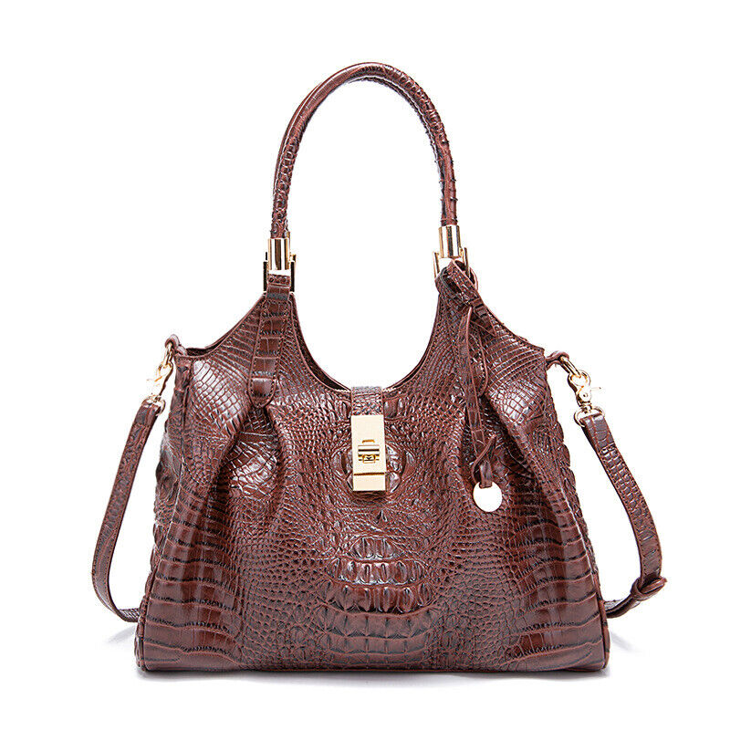 Women Patent Leather Crocodile Handbag Sling Satchel Tote Shoulder Bag Party Bag
