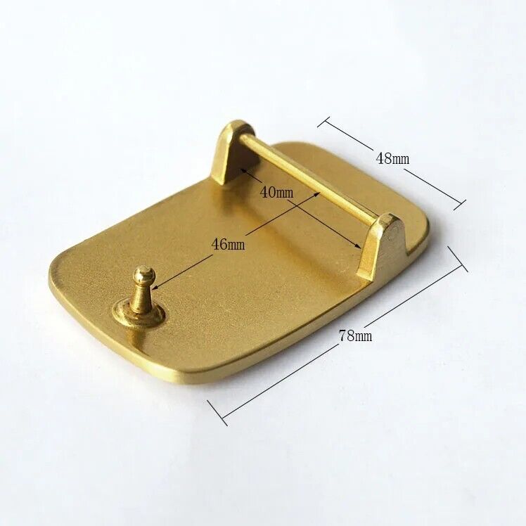 Men's Belt Buckles 38mm Rectangle Solid Brass Blank DIY Leather Crafts Accessory