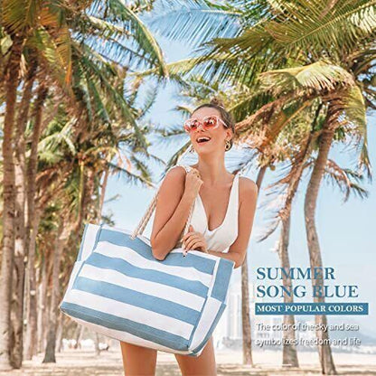 Beach Bag Large Beach Bags for Women Waterproof Beach Tote Bag with Zipper