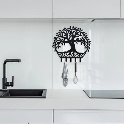 Tree Of Life Wall Mounted Key Hooks Matt Black,Mounted Key Hooks