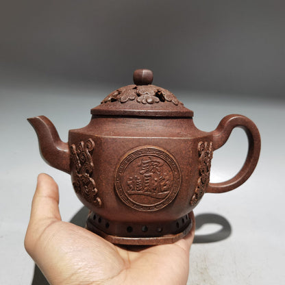 Chinese Yixing Zisha Clay Handmade Exquisite Teapot（招财进宝 低款：曼晞陶艺）