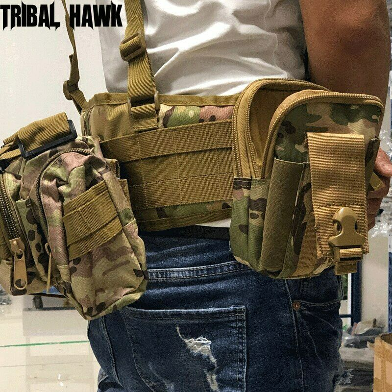 Tactical Belt Army Hunting Waist Support Waist Bag Carrier Adjustable SoftPadded