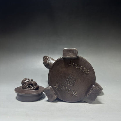 vintage chinese yixing purple clay teapot zisha ceremony carving Collectible art