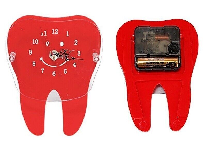 Table Clocks Dental Desk Decoration Small Tooth Shape Artcraft Ornaments 10x14cm