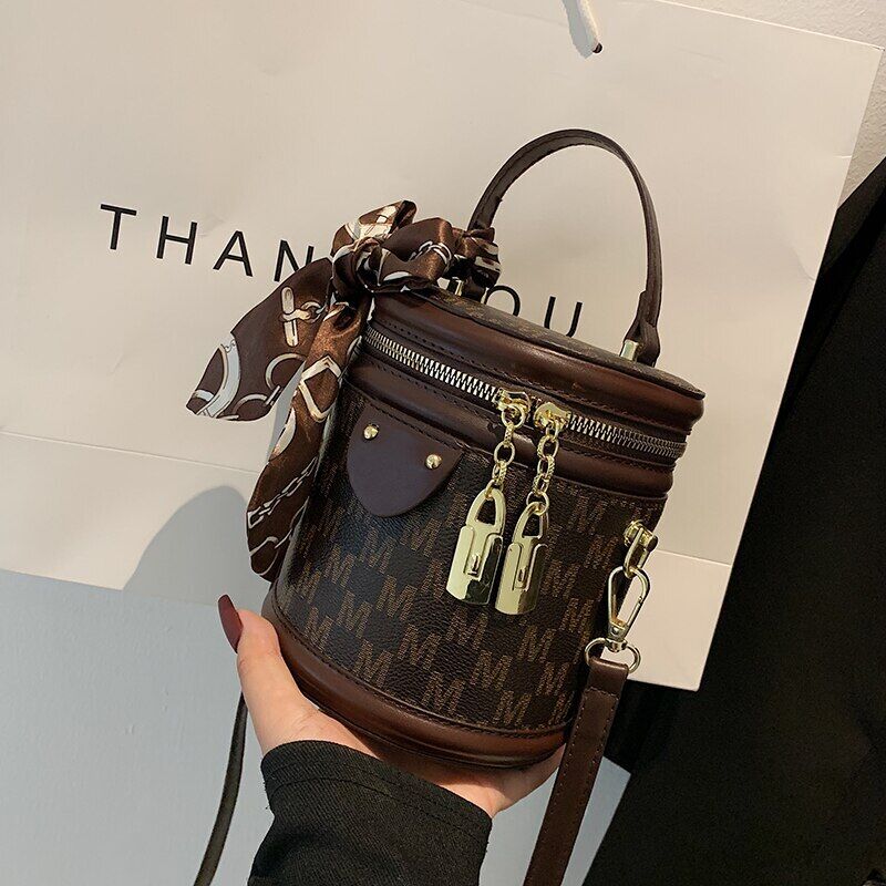 Tote Bucket Bag PU Leather Women's Designer Handbag Shoulder Bag