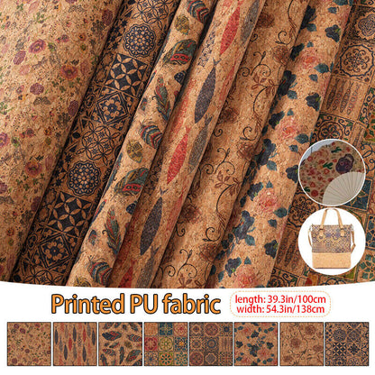 100x138cm Natural Cork Leather Fabric DIY Printed Textured Bag Furniture Decor
