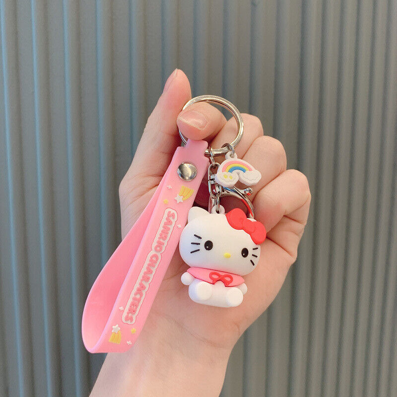Cute Sanrio Hello Kitty Friends Cartoon Kawaii Keychain Wallet Charm 3d Keychain