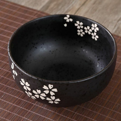 4 Piece/Set Ceramic Bowls Spoon+Chopstick Wooden Deck Instant Noodles Containers