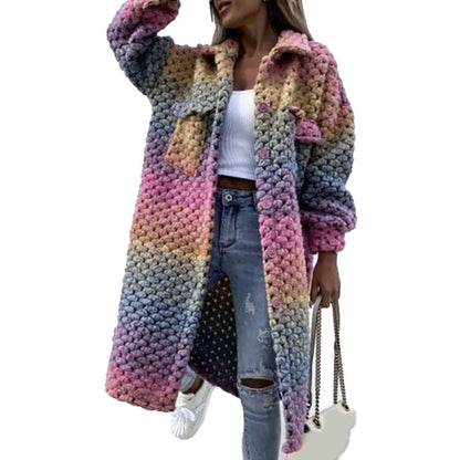 UK Womens Plaid Overcoat Ladies Casual Baggy Long Jacket Coat Outwear
