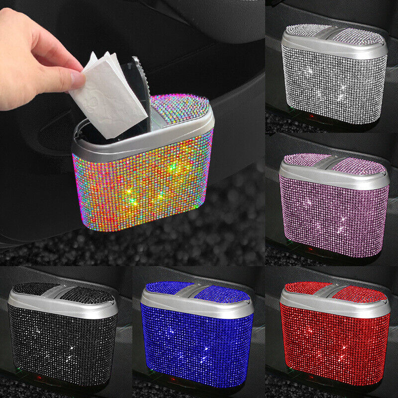 Car Van Trash Waste Bin Flip Case Rubbish Holder Auto Garbage Can Storage Box