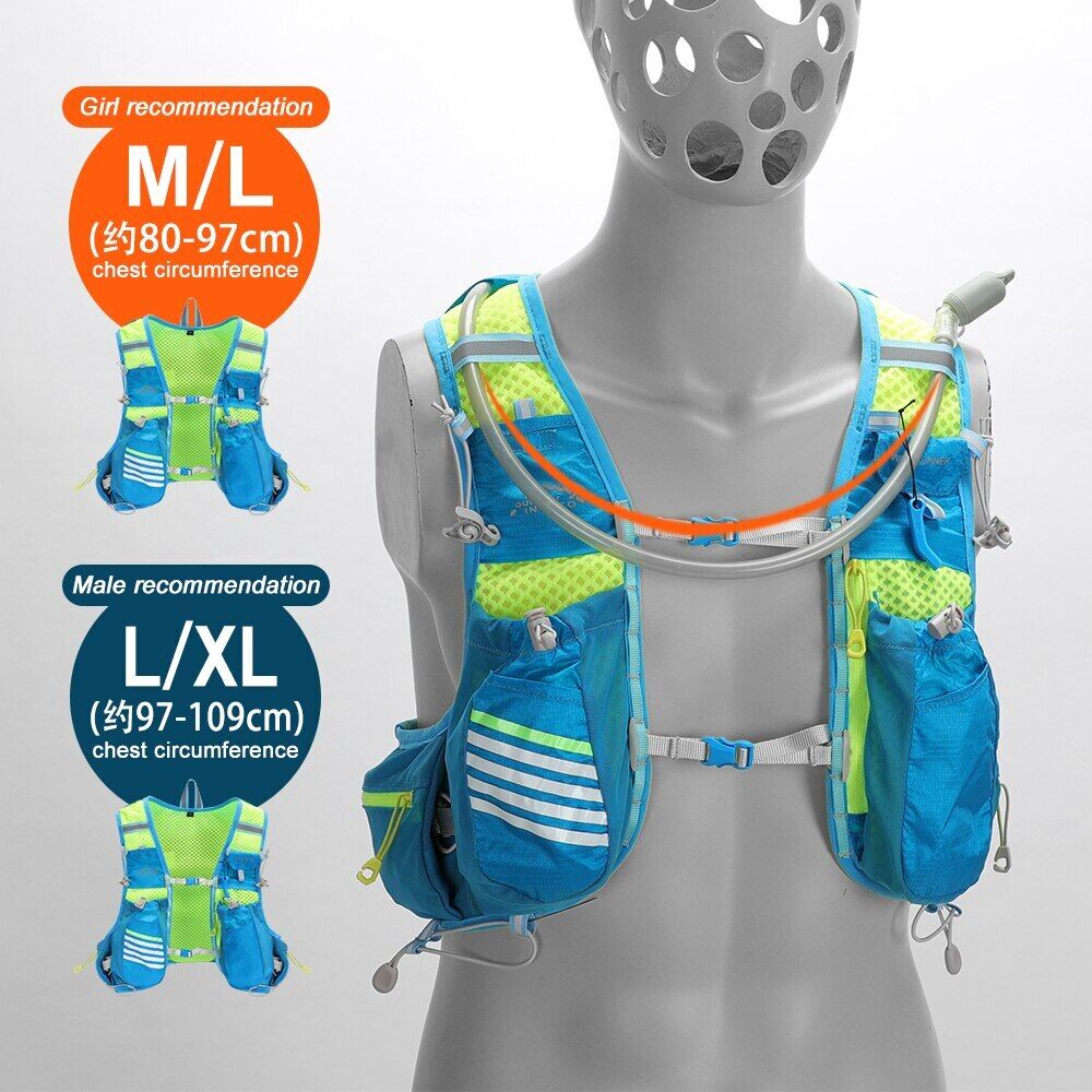Running Backpack 8L Backpack Hiking Marathon Hydrating Bag 500ml Water Bottle