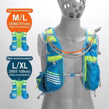 Running Backpack 8L Backpack Hiking Marathon Hydrating Bag 500ml Water Bottle