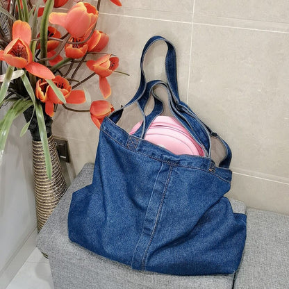 Denim Shoulder Bags Women Jeans Bags Women Handbags Denim Shopping Bag