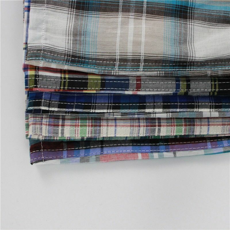 5Pcs/Lot Men's Underwear Boxers Shorts Casual Cotton Sleep Soft Plaid Underpants