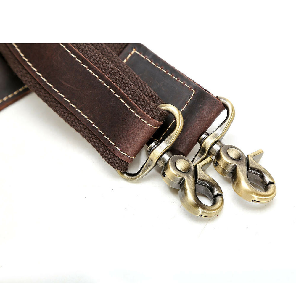 Vintage Leather Replacement Shoulder Strap for Briefcase Luggage Messenger Bag