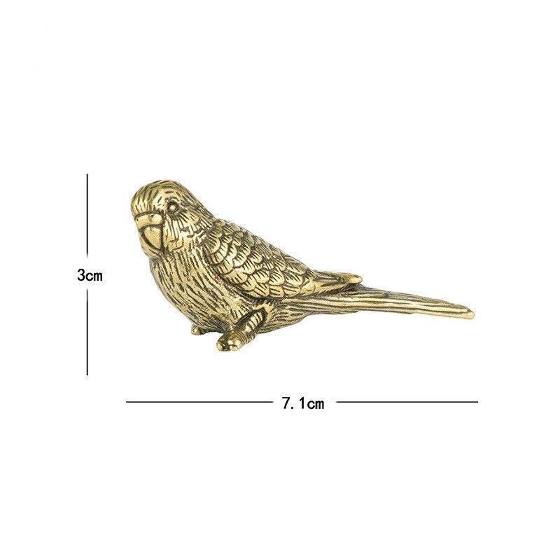 Metal Budgie Figurine Desk Ornament Statue Sculpture Parakeet Budgerigar Parrot