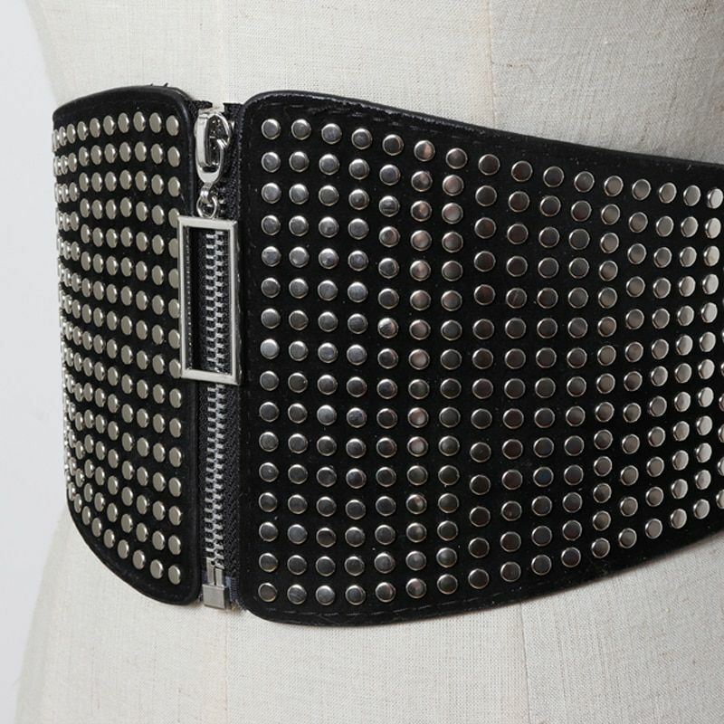 Corset Belt Women Plus Size Wide Elastic Big Cummerbunds Leather Punk Waistbands