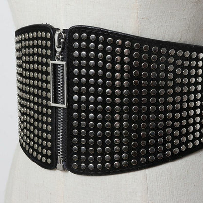 Corset Belt Women Plus Size Wide Elastic Big Cummerbunds Leather Punk Waistbands