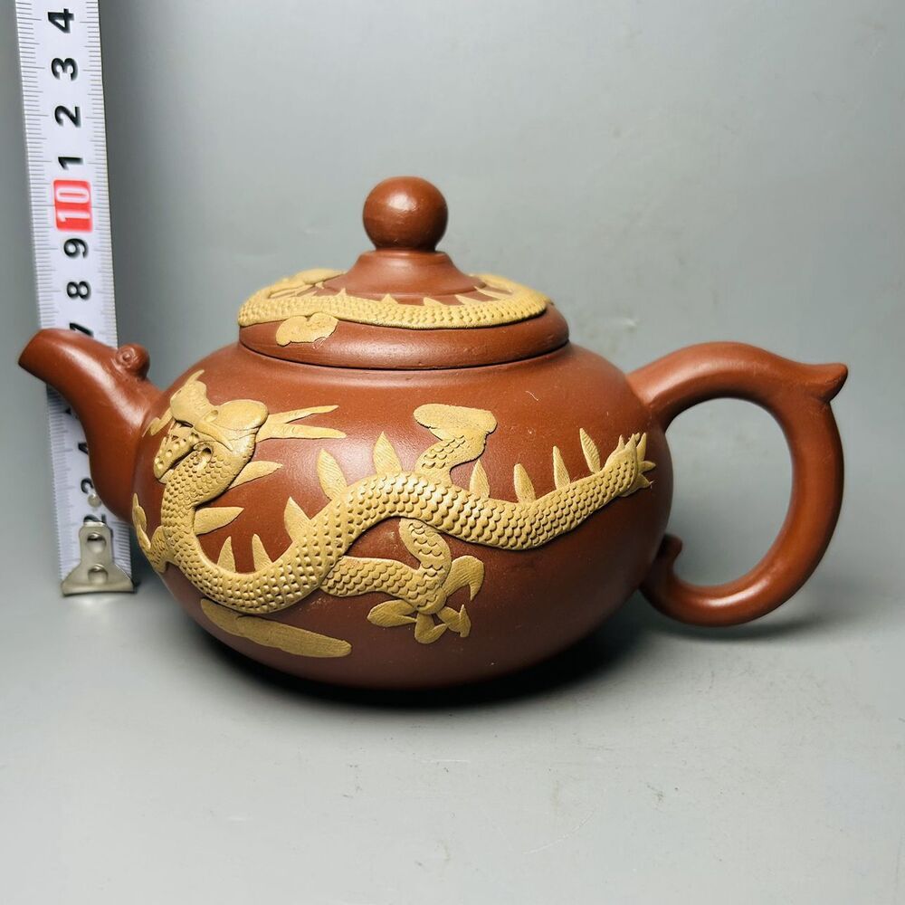 Vintage Chinese Yixing Purple Clay Teapot Zisha Ceremony Ceramic Dragon Teaware