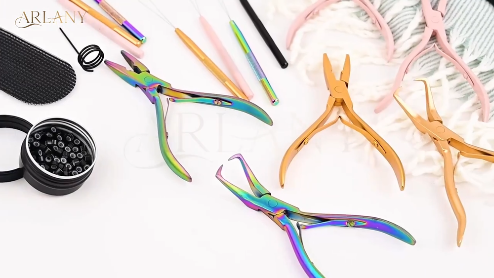 Hair Extension Pliers Stainless Steel Micro Ring Application Weft Tools 13x8.4cm