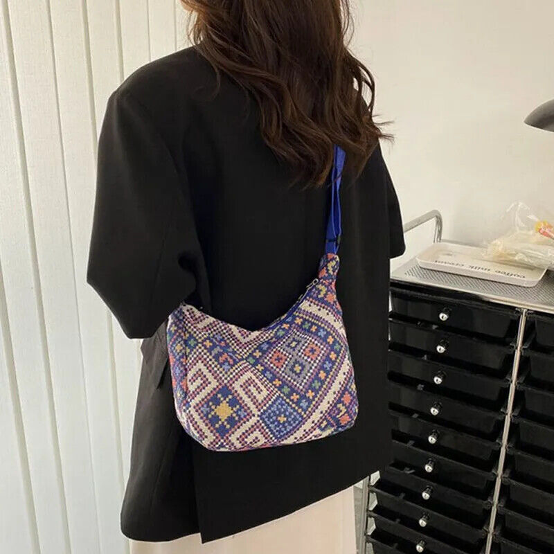 Shoulder Messenger Bag Handbags Ethnic Style Canvas Shoulder Bag Woven Bag