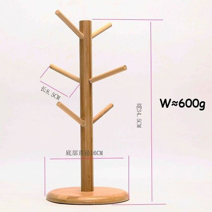 Wine Glass Holder Drying Rack Storage Shelf Home Bottle Display 24.5x25cm Bamboo