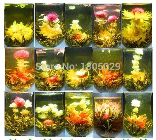 Flower Handmade Chinese Green Artistic Blooming Flowering Flower Tea Ball Gift