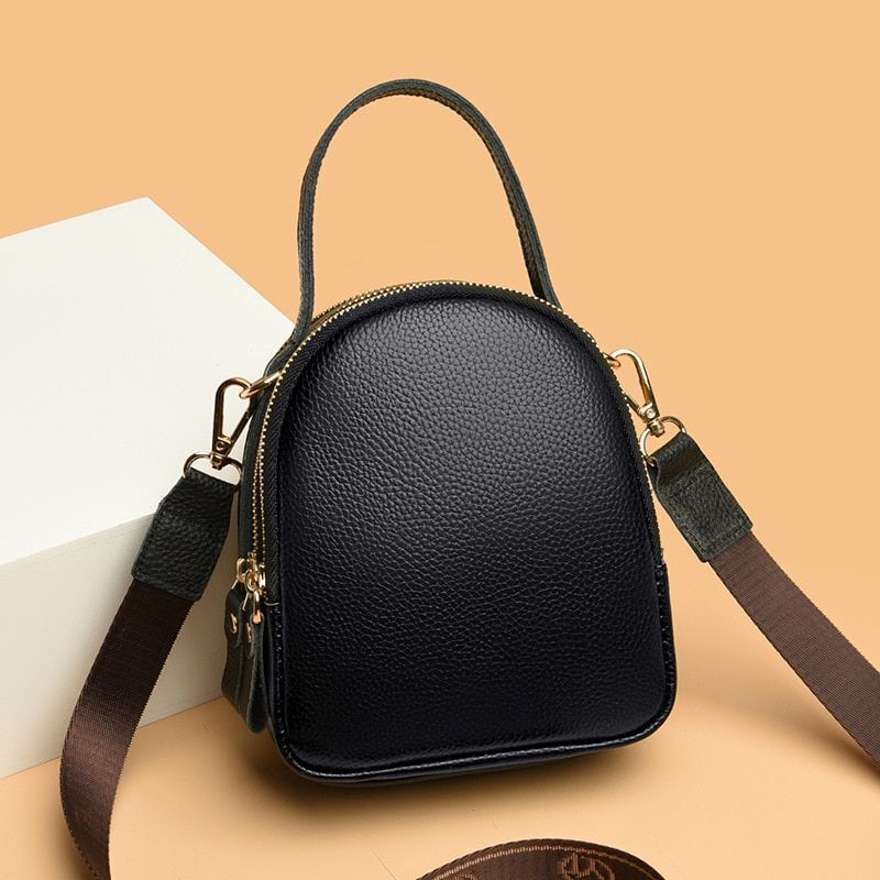 Messenger Purse Handbags Genuine Leather Vintage Casual Shoulder Bag 15*18*6.5CM