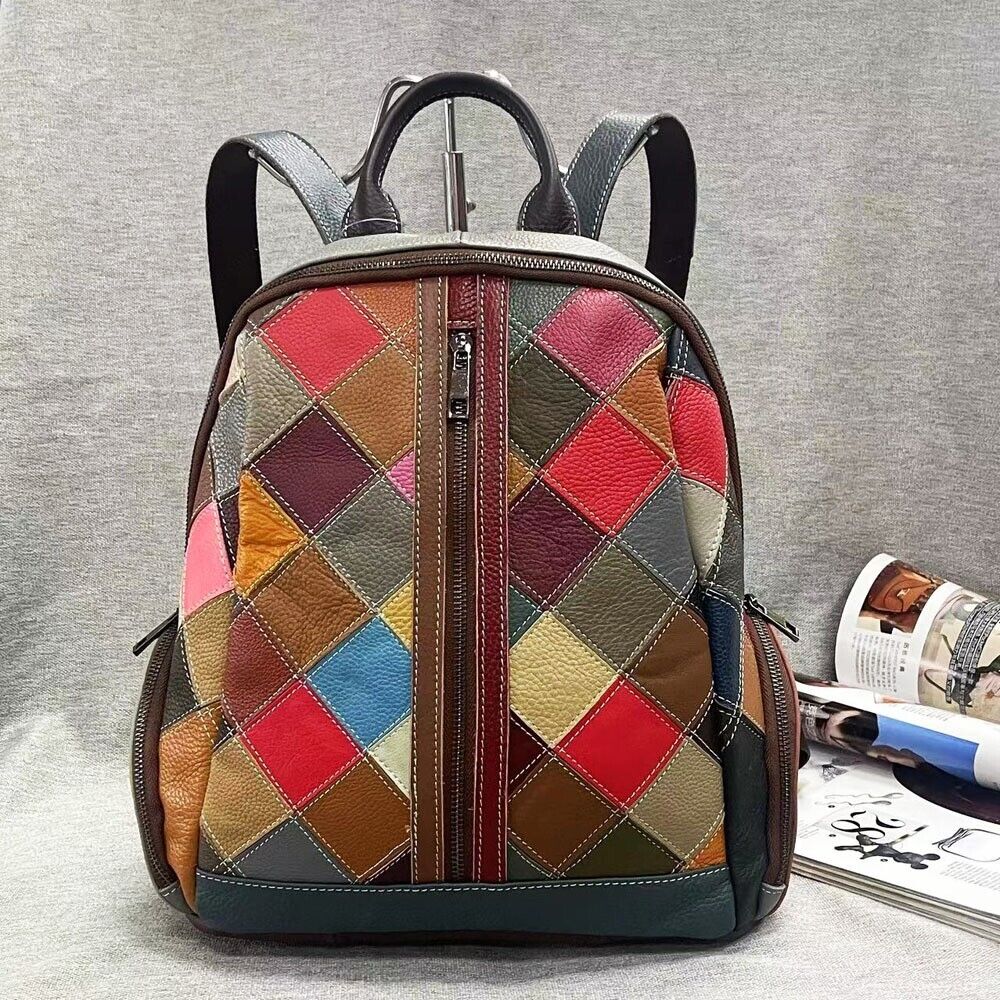 New Designer Cow Leather Colorful (random) Bag, Women's Backpack Travel Bag