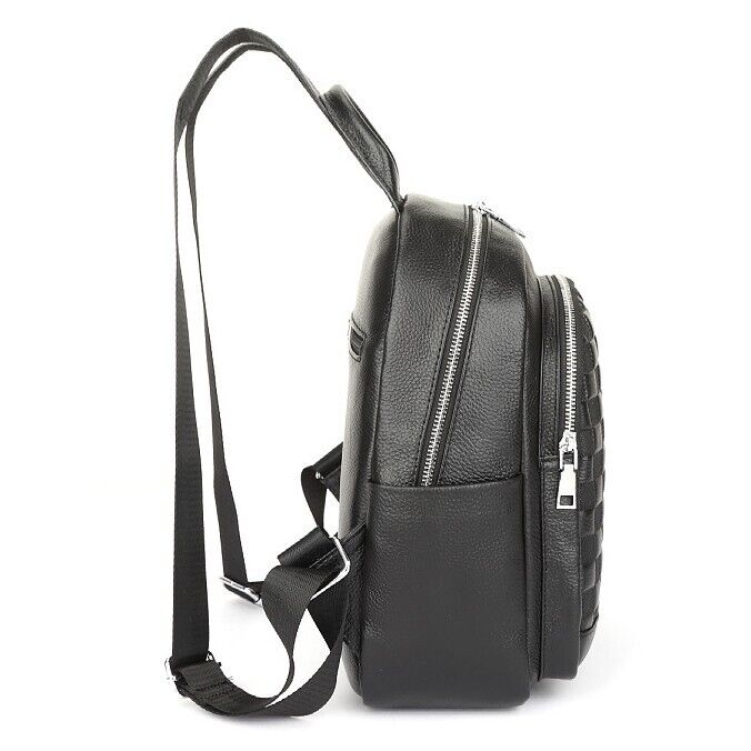 Top Cow Leather Backpack, Women's Black Travel Leather Rucksack, School Bags