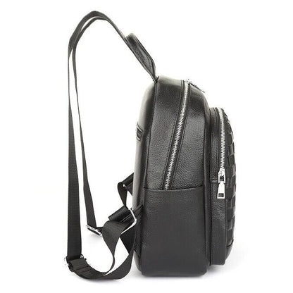 Top Cow Leather Backpack, Women's Black Travel Leather Rucksack, School Bags