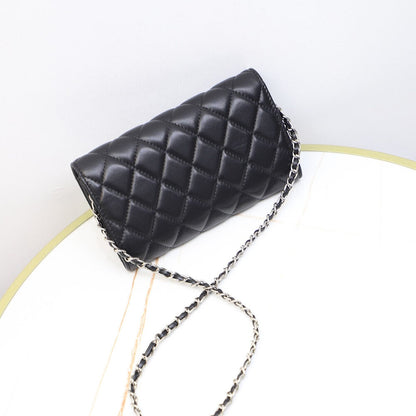 Quilted Lambskin Leather Wallet Chain Purse Phone Clutch Crossbody Shoulder Bag