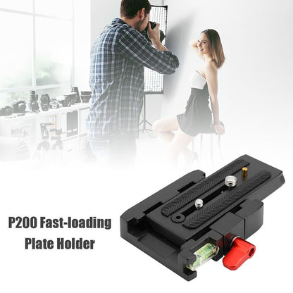 Quick Release Plate Camera Tripod Base with QR Clamp Adapter 1/4" and 3/8" Screw