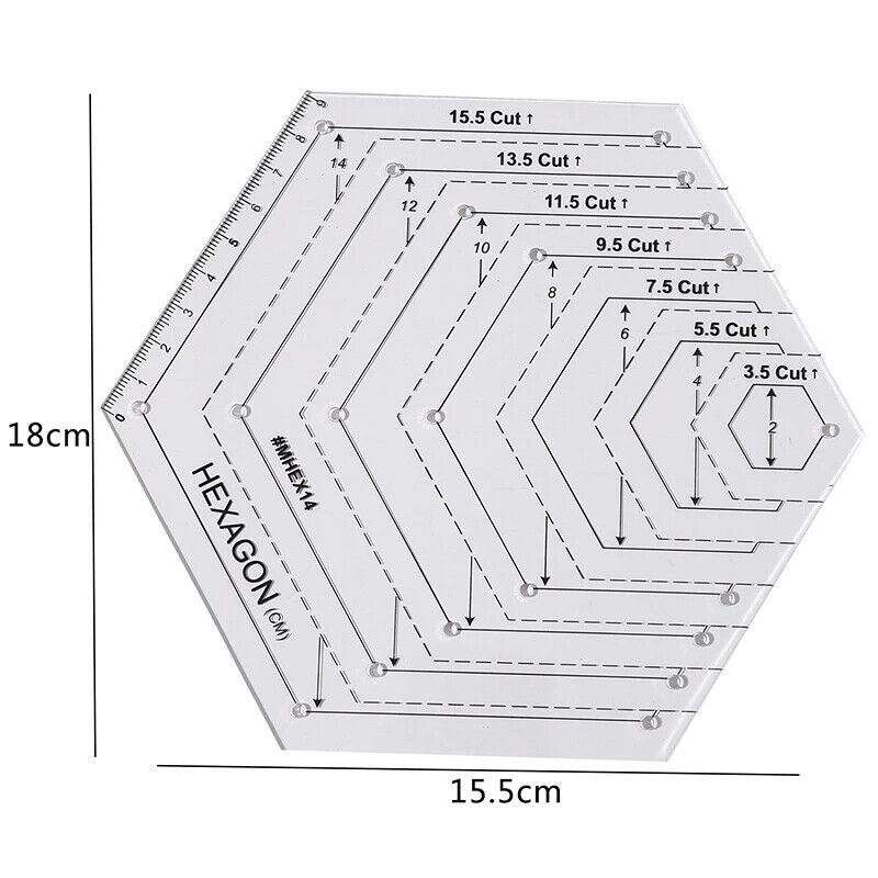 Patchwork Ruler Transparent Acrylic Quilting Yardstick Cloth Cutting Sewing Tool