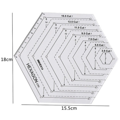 Patchwork Ruler Transparent Acrylic Quilting Yardstick Cloth Cutting Sewing Tool