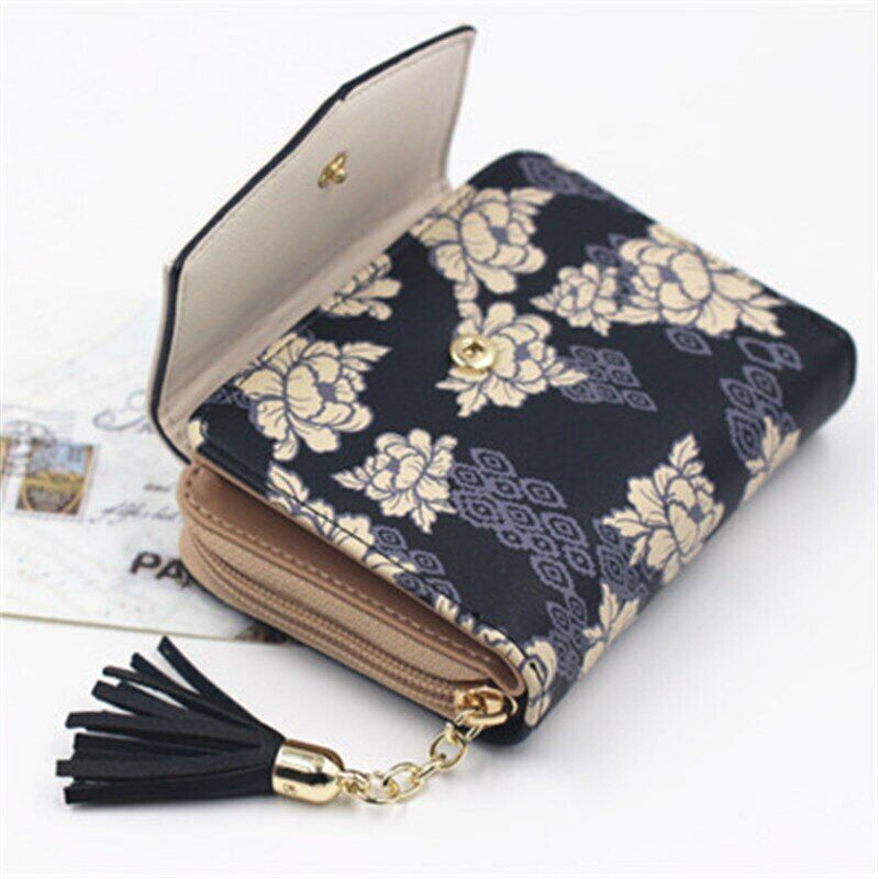 Lady Mini Handbag Leather Coin Purse Women Wallet Card Clamps Cash Clip Billfold